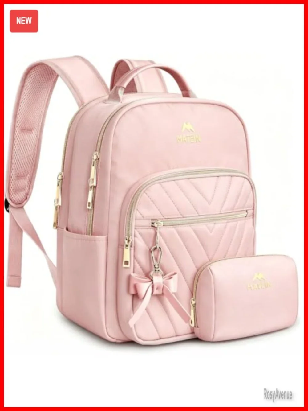Mini Backpack for Women, Cute Daypack with Detachable Bowknot, Waterproof Nylon